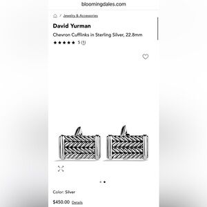David Yurman Chevron cufflinks silver wedding Fathers Day classic old money